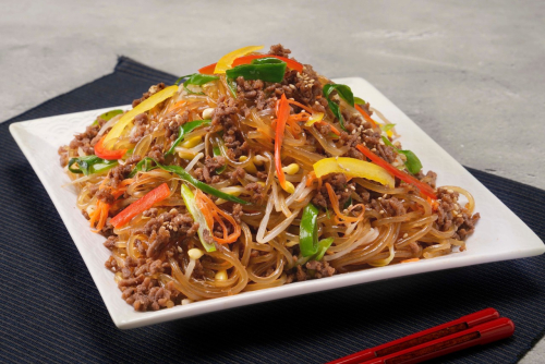 黒毛和牛そぼろの和風チャプチェ